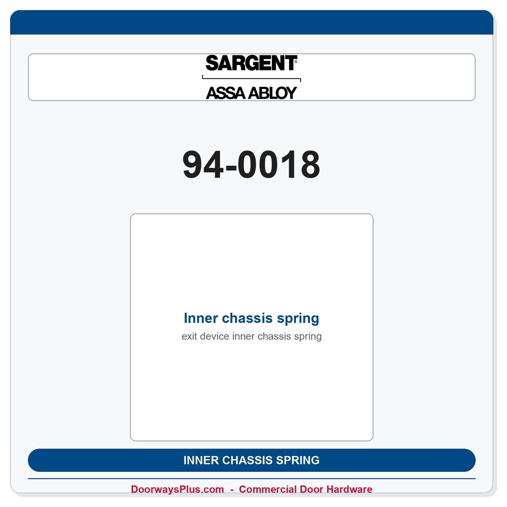 Sargent 94-0018 Inner chassis spring