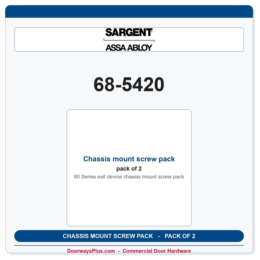 Sargent 68-5420 Chassis mount screw pack - Pack of 2