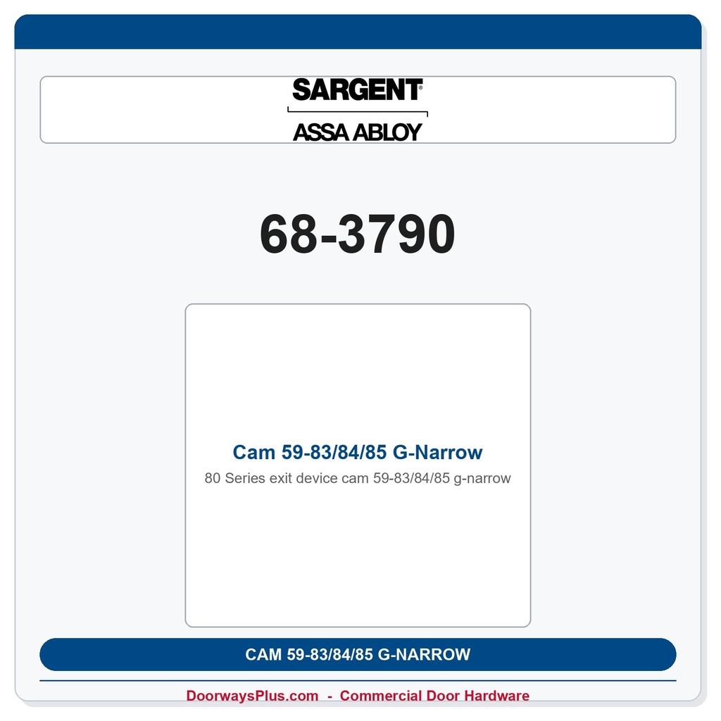 Sargent 68-3790 Cam 59-83/84/85 G-Narrow