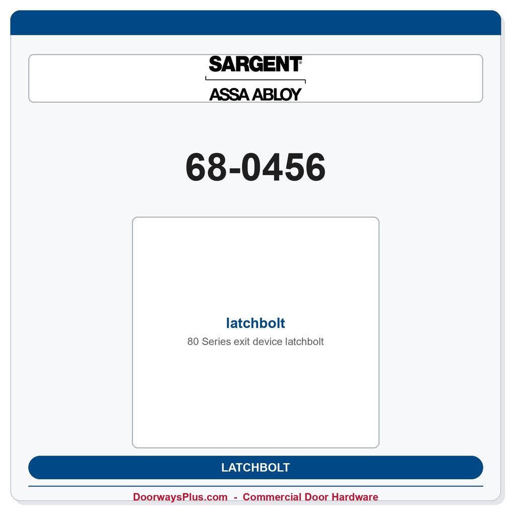 Sargent 68-0456 latchbolt