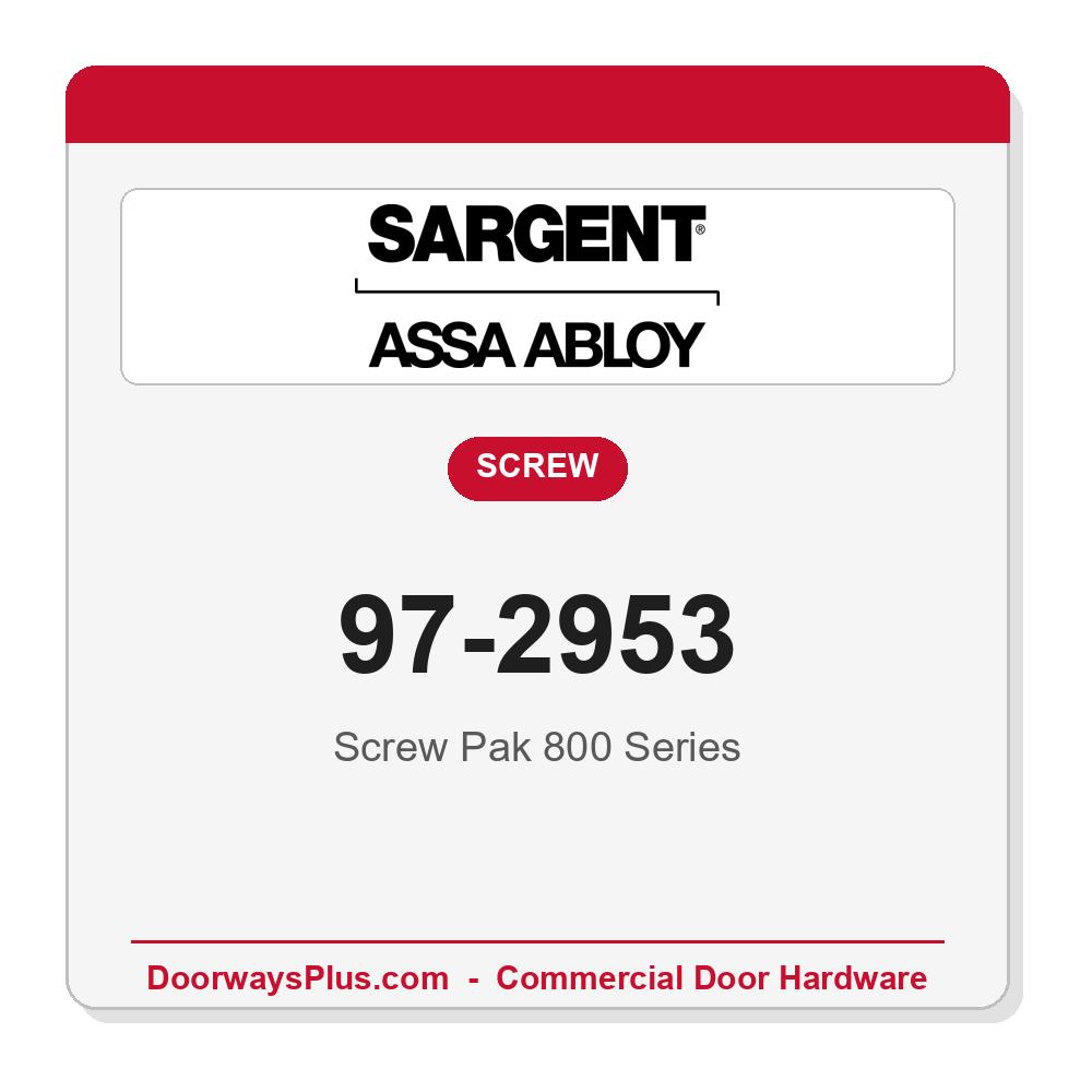 Sargent 97-2953 Screw Pak 800 Series