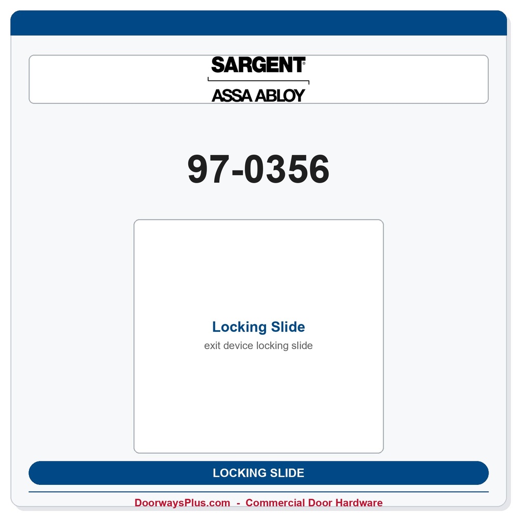 Sargent 97-0356 Locking Slide