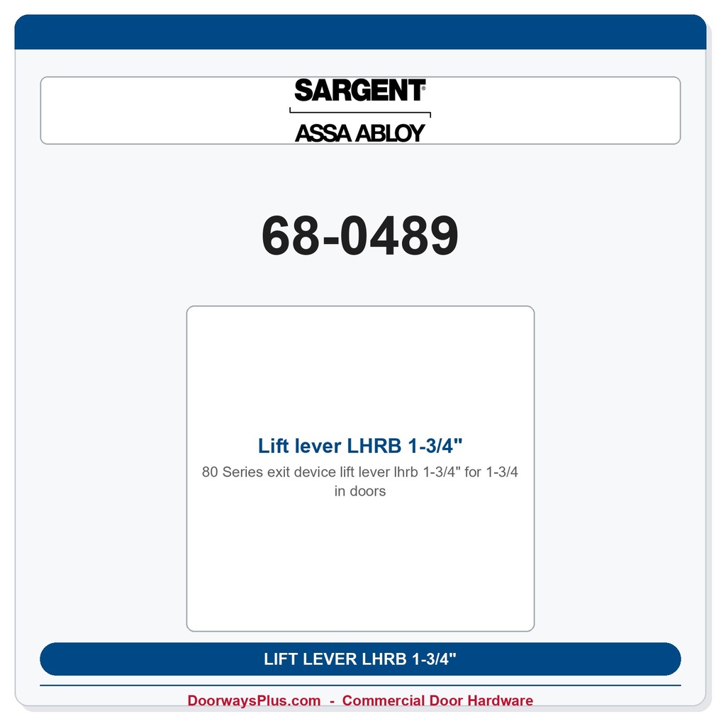 Sargent 68-0489 Lift lever LHRB 1-3/4" door