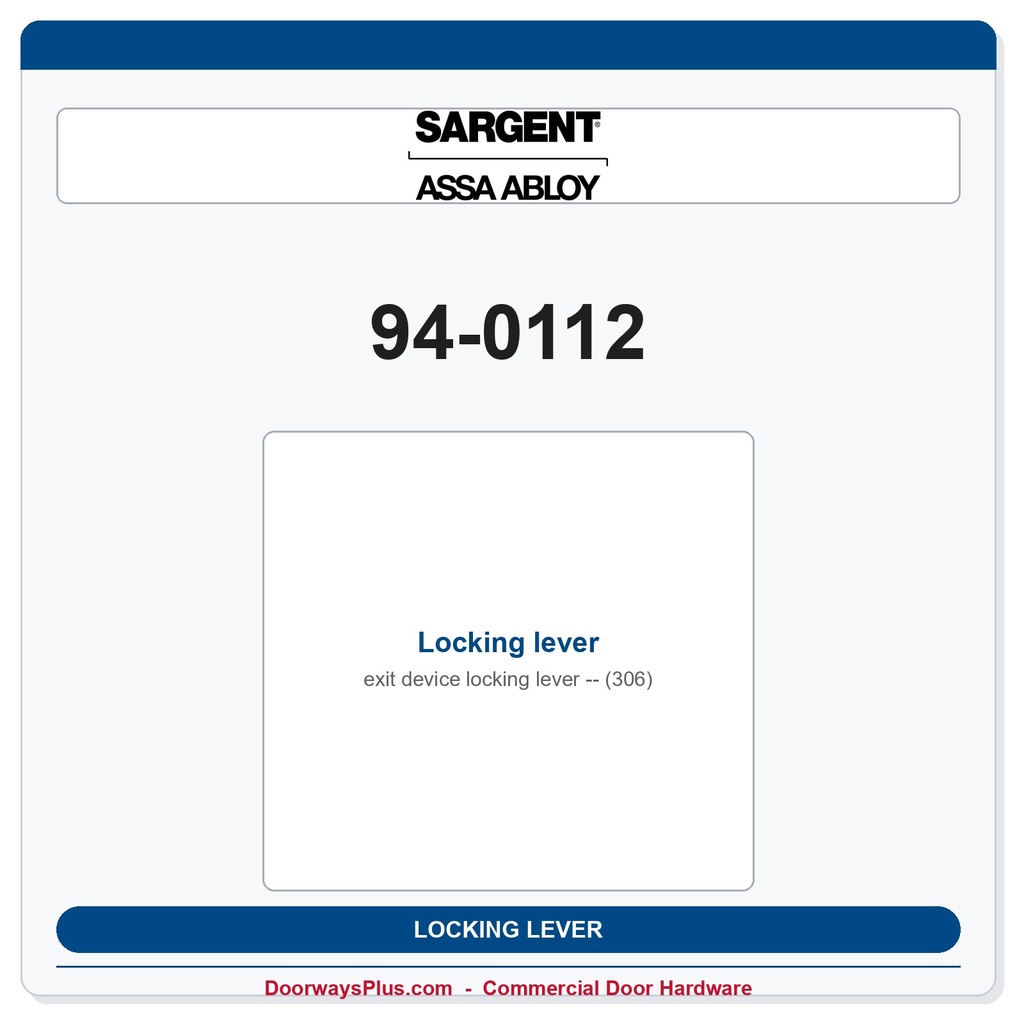 Sargent 94-0112 Locking lever (306)