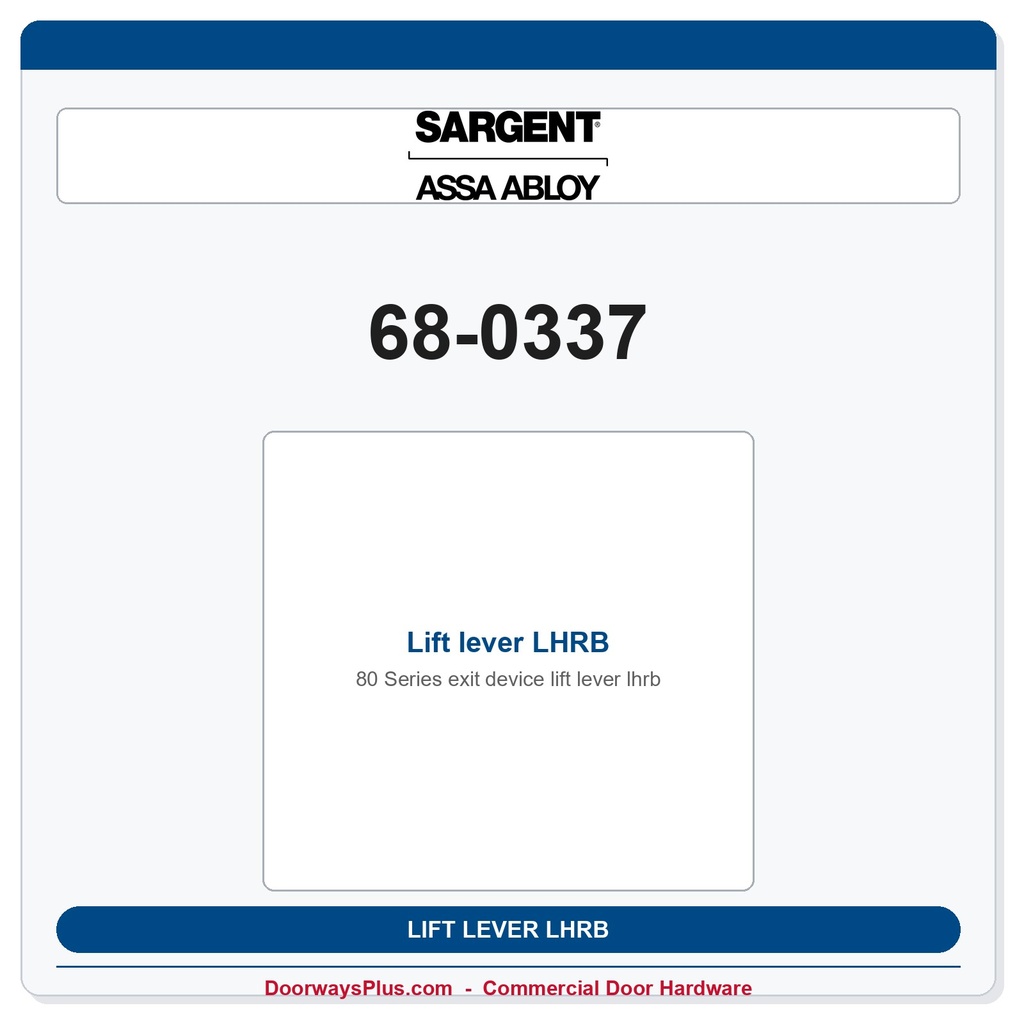 Sargent 68-0337 Lift lever LHRB