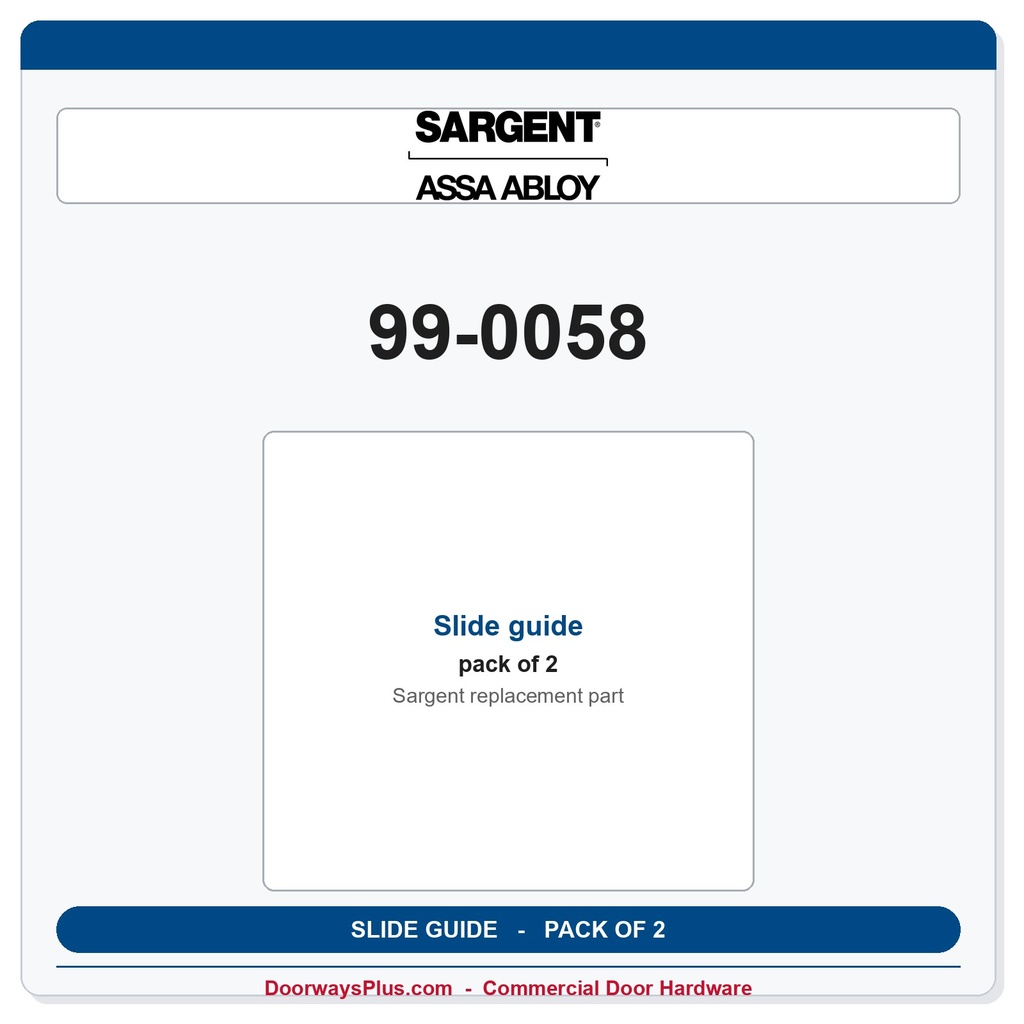 Sargent 99-0058 Slide guide - Pack of 2