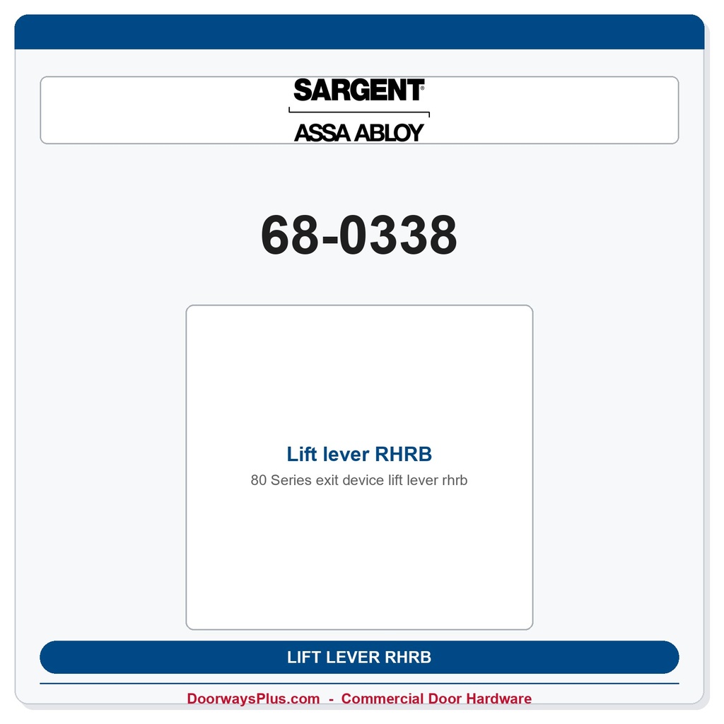 Sargent 68-0338 Lift lever RHRB