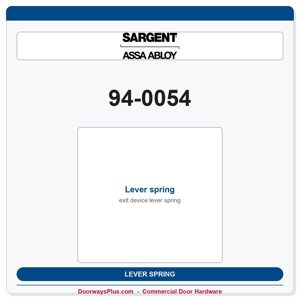 Sargent 94-0054 Lever spring