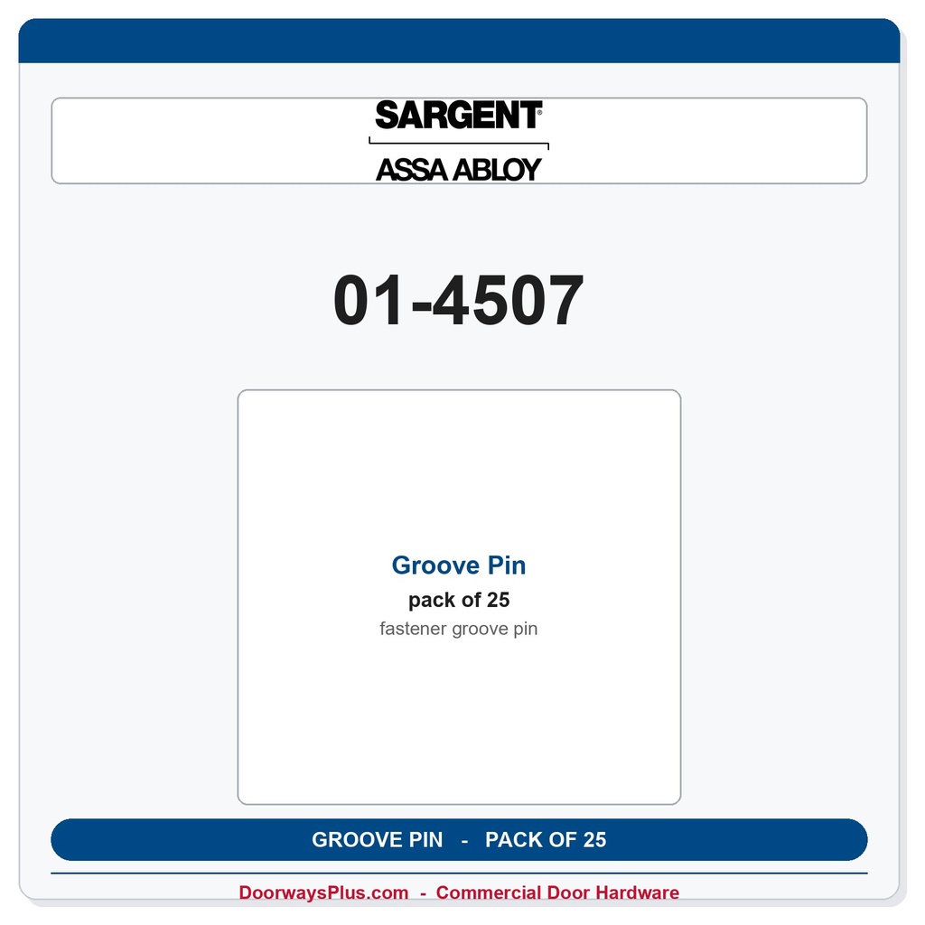 Sargent 01-4507 Groove Pin - Pack of 25