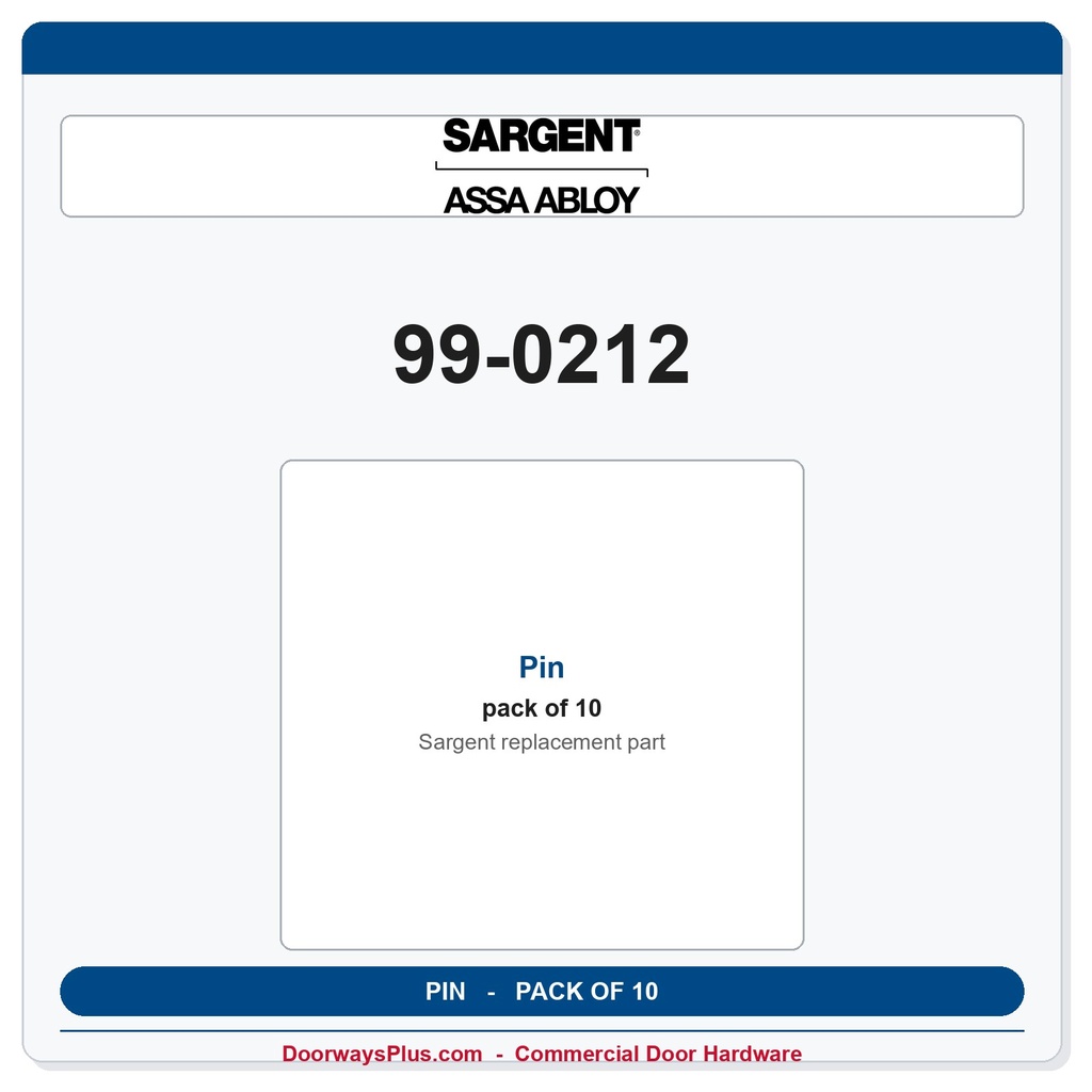 Sargent 99-0212 Pin - Pack of 10