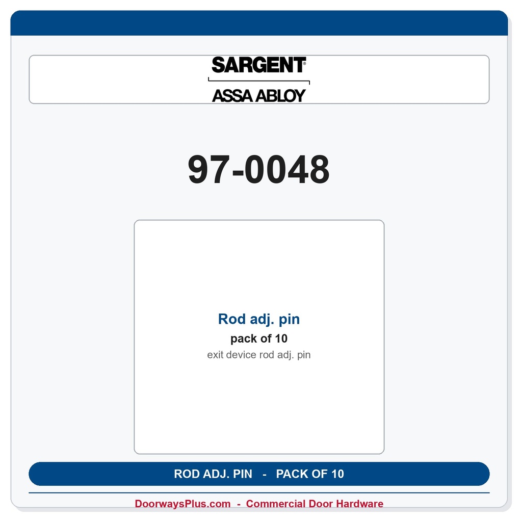Sargent 97-0048 Rod adj. pin - Pack of 10