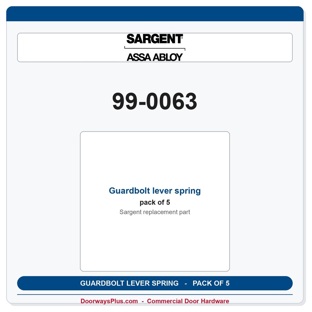 Sargent 99-0063 Guardbolt lever spring - Pack of 5