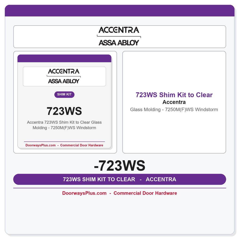 Accentra 723WS Shim Kit to Clear Glass Molding - 7250M(F)WS Windstorm