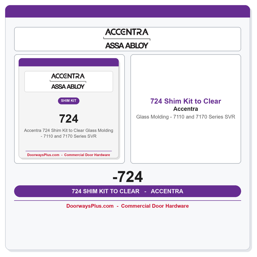 Accentra 724 Shim Kit to Clear Glass Molding - 7110 and 7170 Series SVR