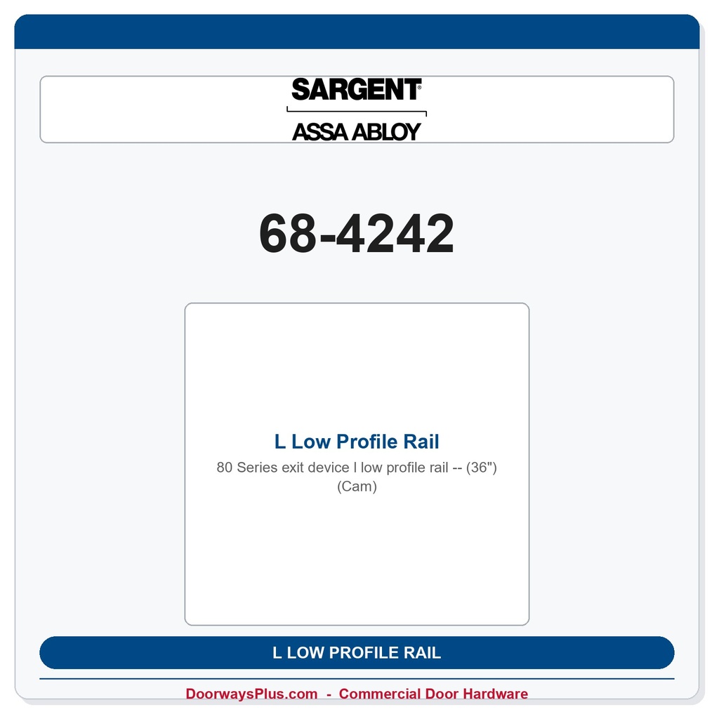 Sargent 68-4242 L Low Profile Rail (36") (Cam)