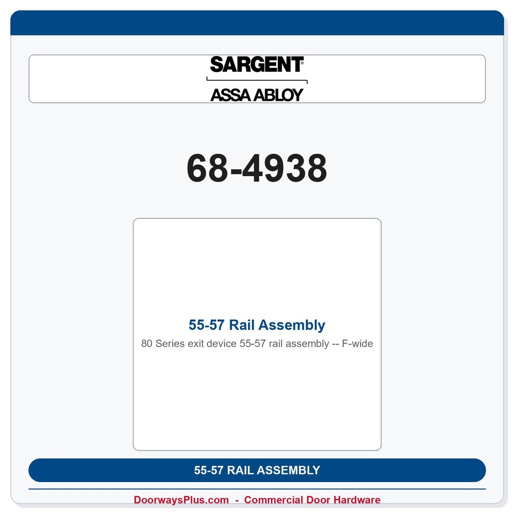 Sargent 68-4938 55-57 Rail Assembly - F-wide