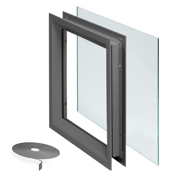 NGP L-FRA100 Steel Door Window Lite Kit – 1/4" Clear Tempered Glass