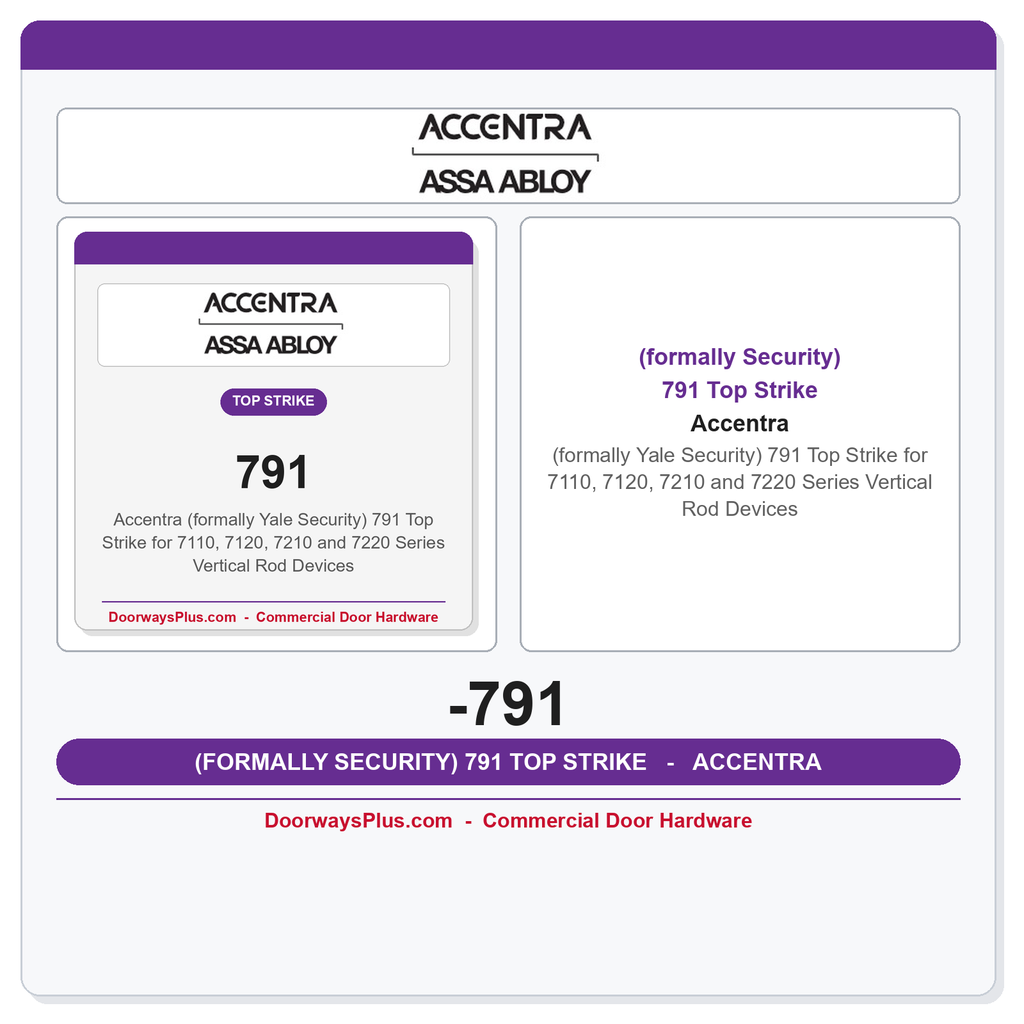 Accentra (formally Yale Security) 791 Top Strike for 7110, 7120, 7210 and 7220 Series Vertical Rod Devices