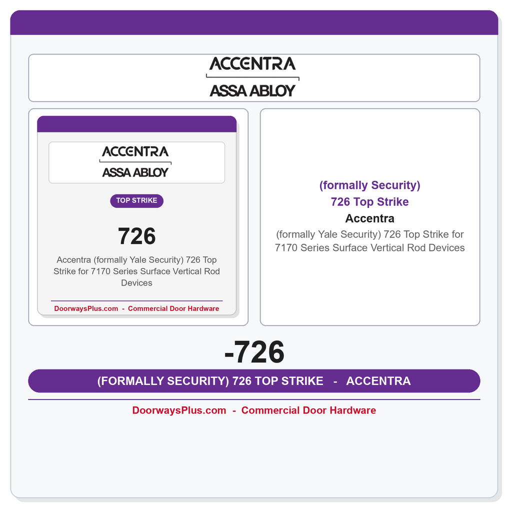 Accentra (formally Yale Security) 726 Top Strike for 7170 Series Surface Vertical Rod Devices