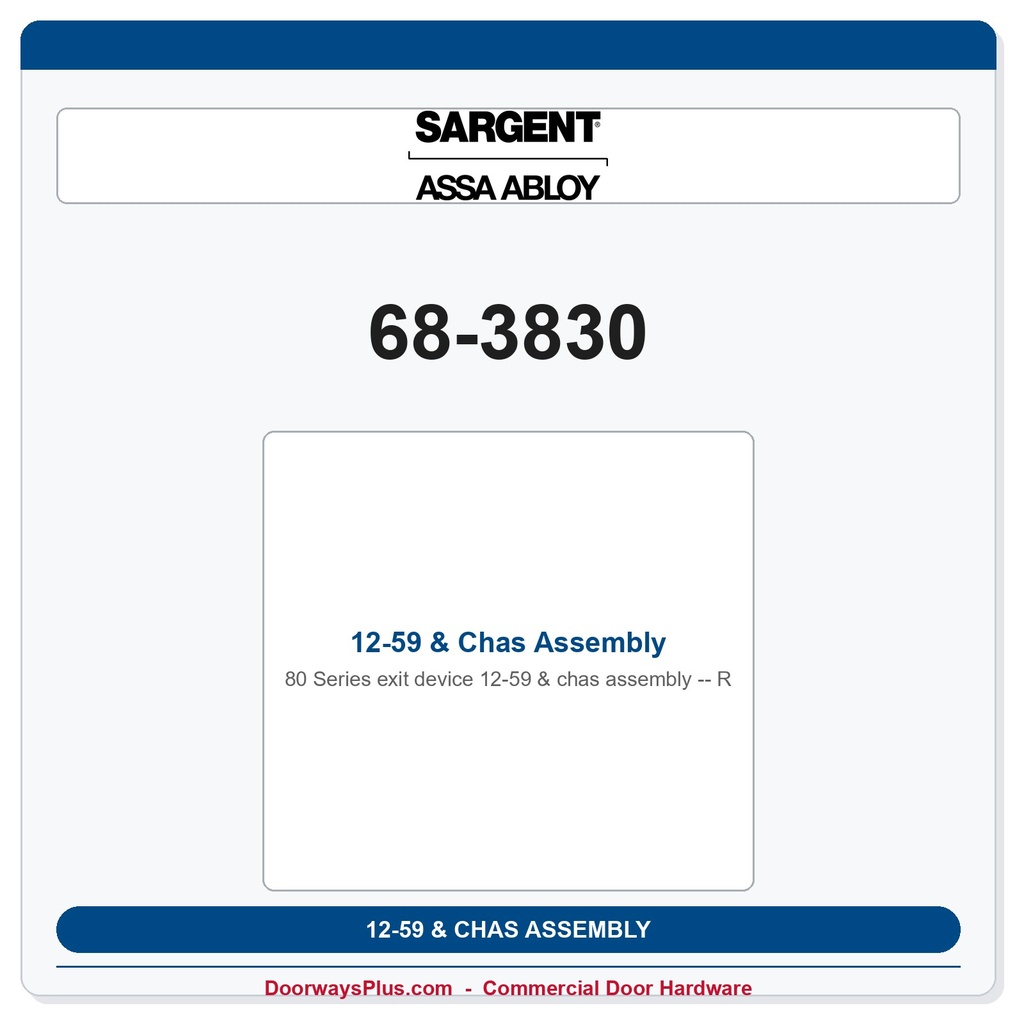 Sargent 68-3830 12-59 & Chas Assembly R