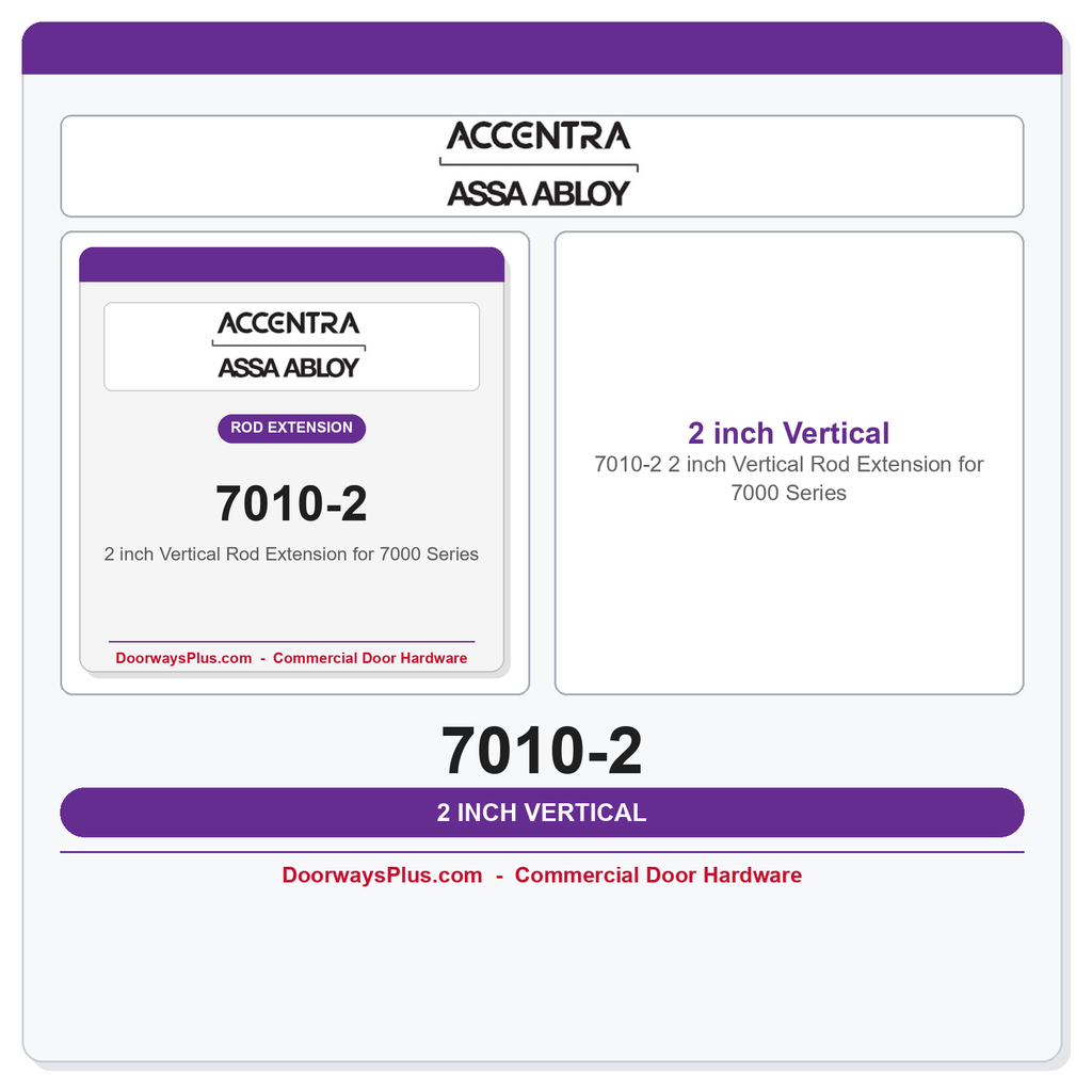 Accentra 7010-2 2 inch Vertical Rod Extension for 7000 Series