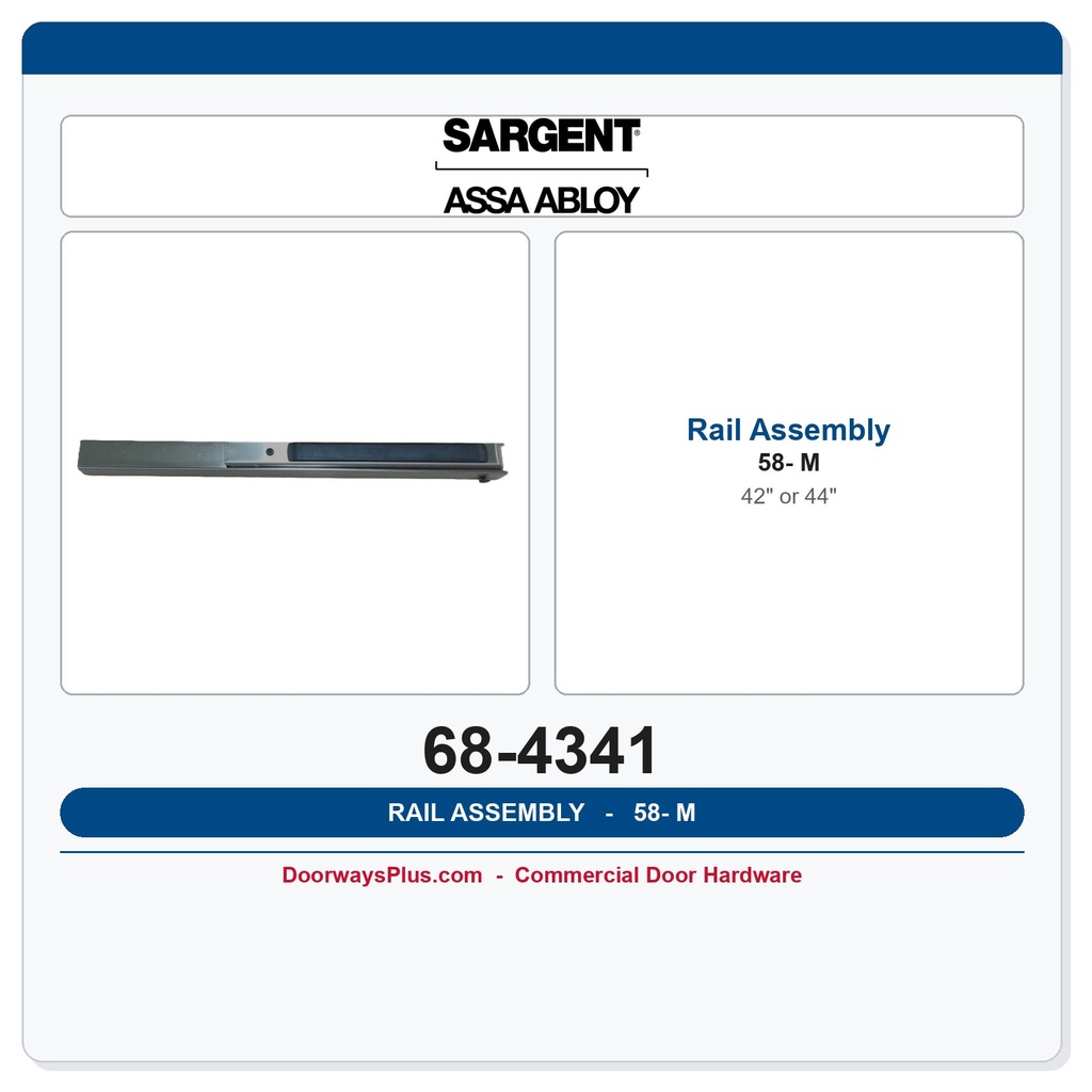 Sargent 68-4341 58-Low Profile Rail Assembly - M - (42" or 44")