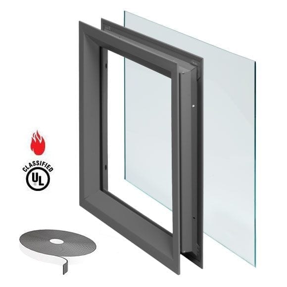 NGP L-FRA100 Fire Rated Steel Door Lite Kit | Pyran Platinum Ceramic Glass | 90-Min UL Listed