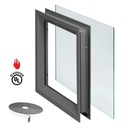 NGP L-FRA100 Fire Rated Steel Door Lite Kit | Pyran Platinum Ceramic Glass | 90-Min UL Listed