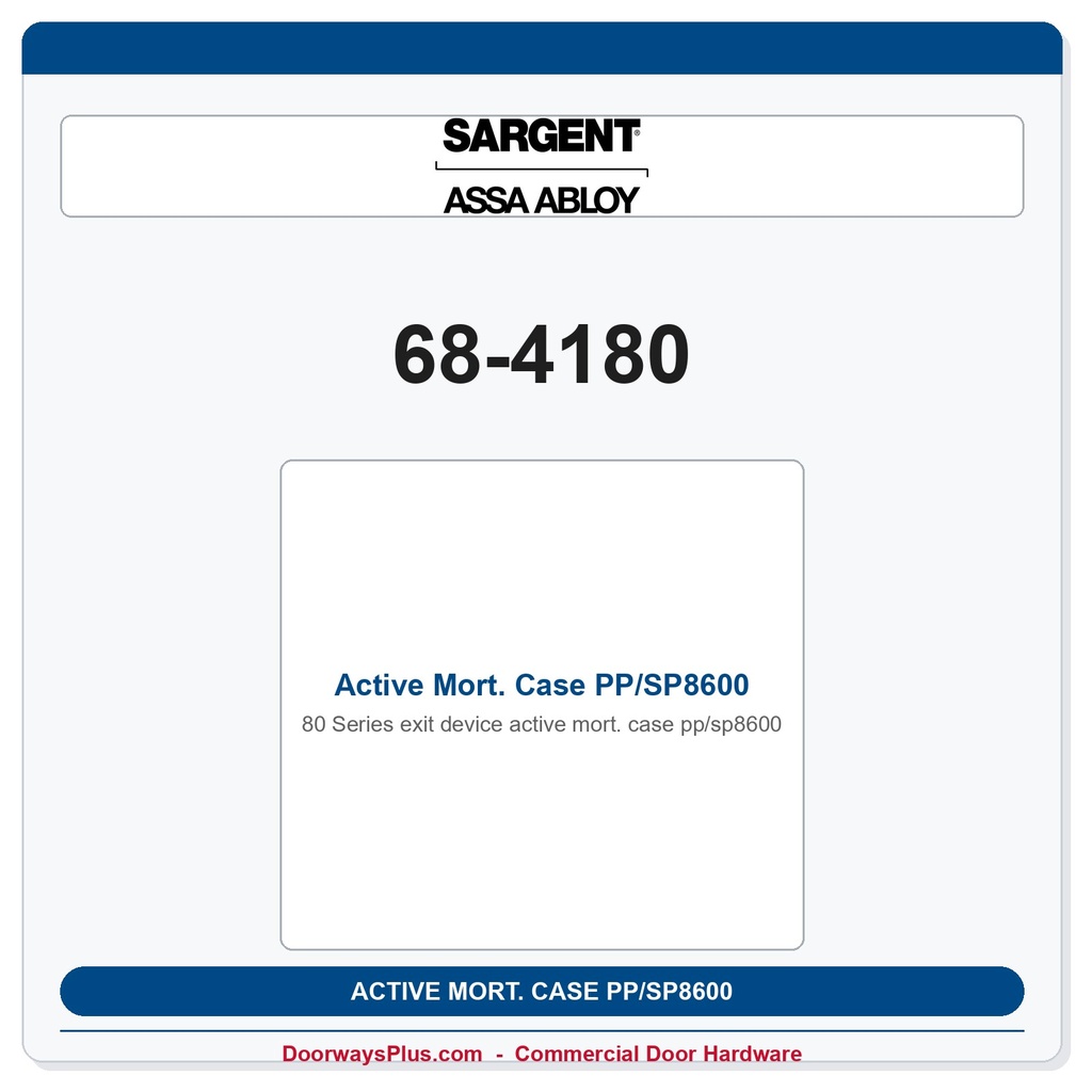 Sargent 68-4180 Active Mort. Case PP/SP8600