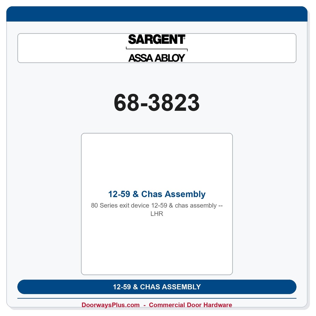 Sargent 68-3823 12-59 & Chas Assembly LHR