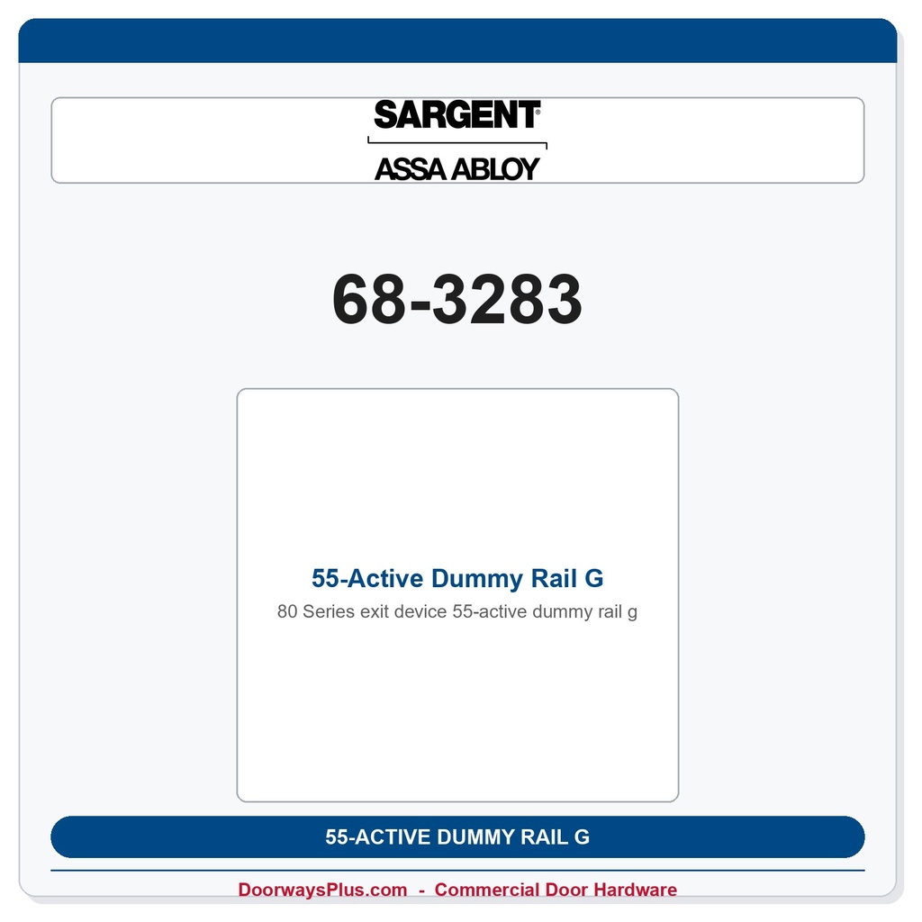 Sargent 68-3283 55-Active Dummy Rail G