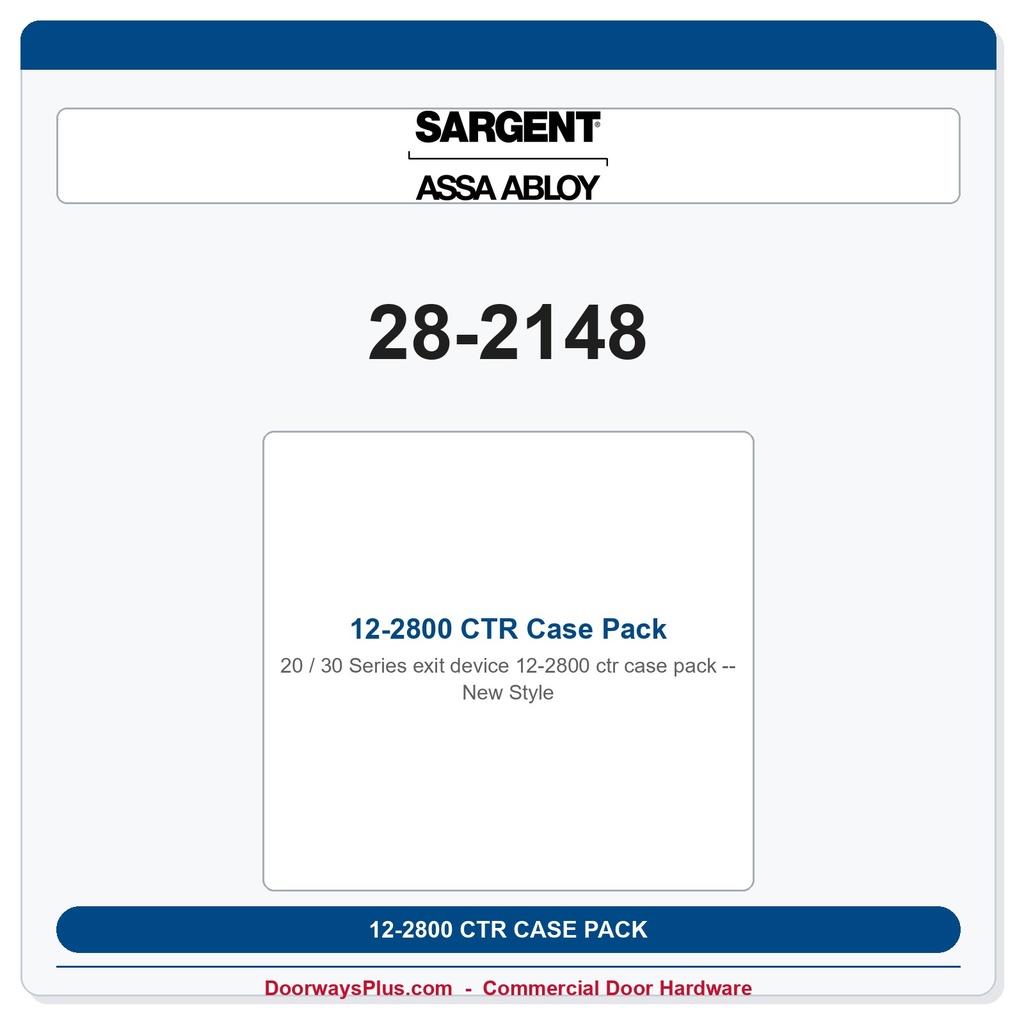 Sargent 28-2148 12-2800 CTR Case Pack - New Style
