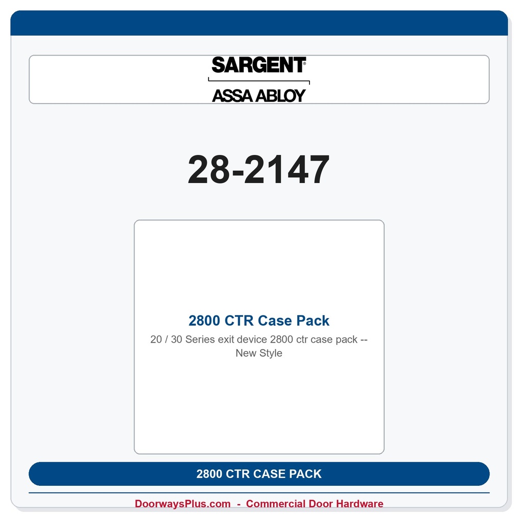 Sargent 28-2147 2800 CTR Case Pack - New Style