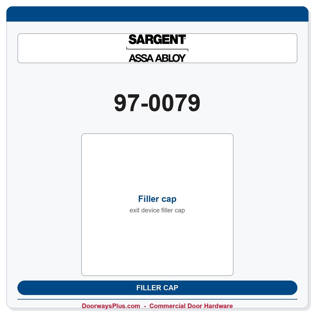 Sargent 97-0079 Filler cap