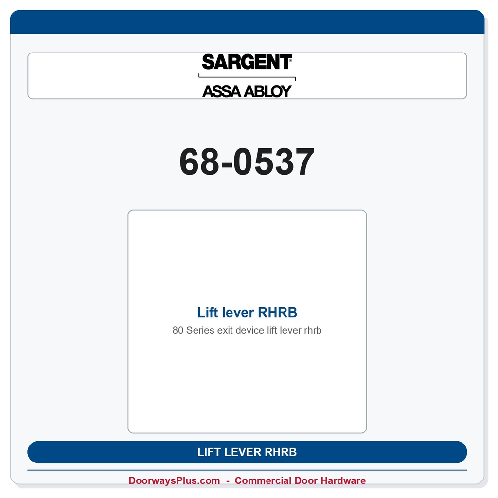 Sargent 68-0537 Lift lever RHRB