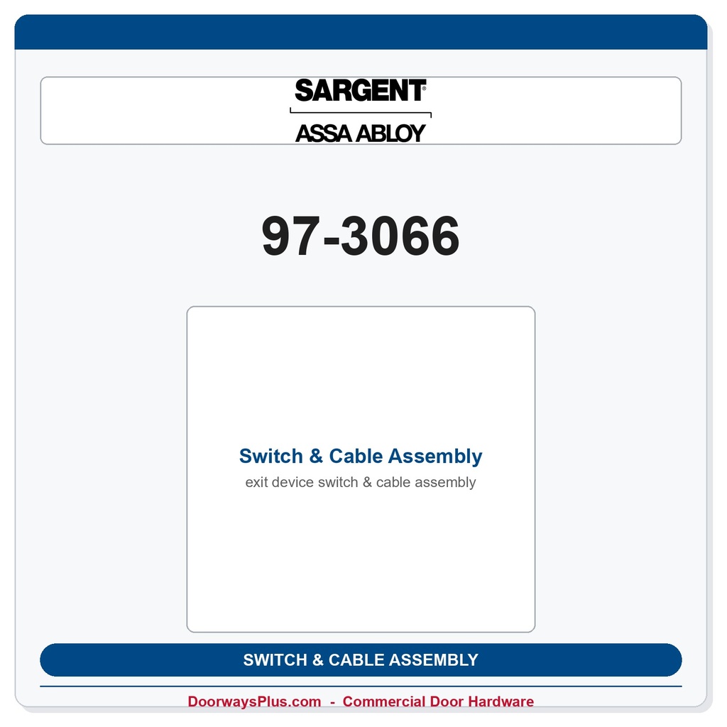Sargent 97-3066 Switch & Cable Assembly