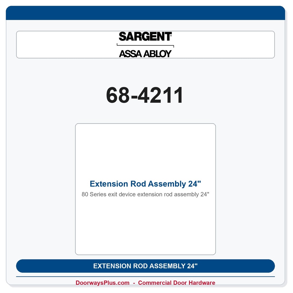 Sargent 68-4211 Extension Rod Assembly 24"