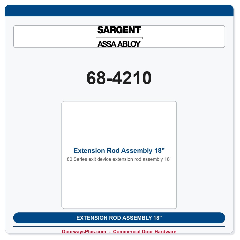 Sargent 68-4210 Extension Rod Assembly 18"
