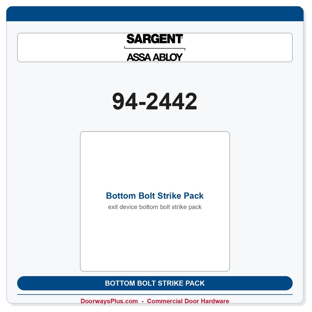 Sargent 94-2442 Bottom Bolt Strike Pack