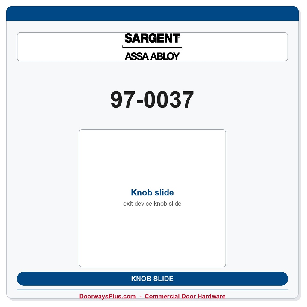 Sargent 97-0037 Knob slide
