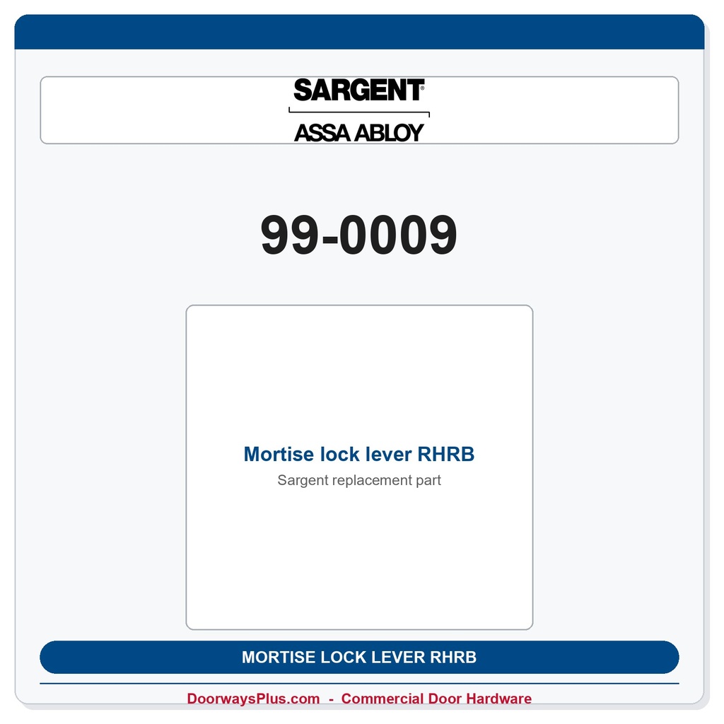 Sargent 99-0009 Mortise lock lever RHRB