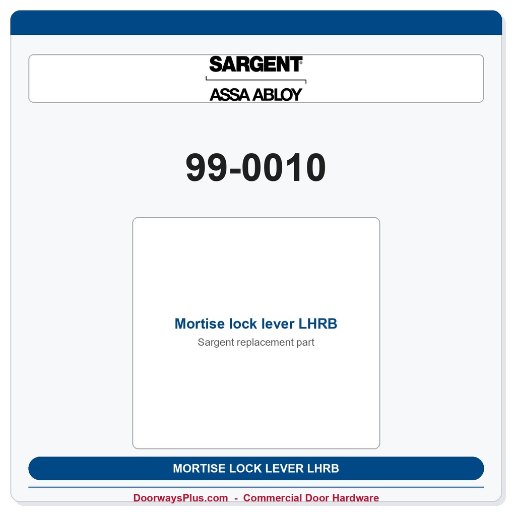 Sargent 99-0010 Mortise lock lever LHRB