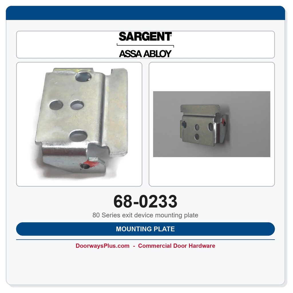 Sargent 68-0233 Mounting Plate