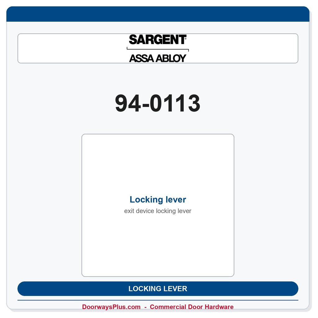 Sargent 94-0113 Locking lever