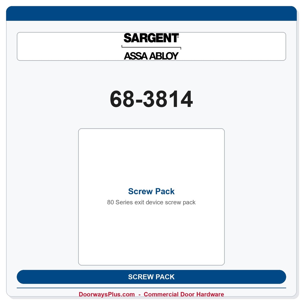 Sargent 68-3814 Screw Pack