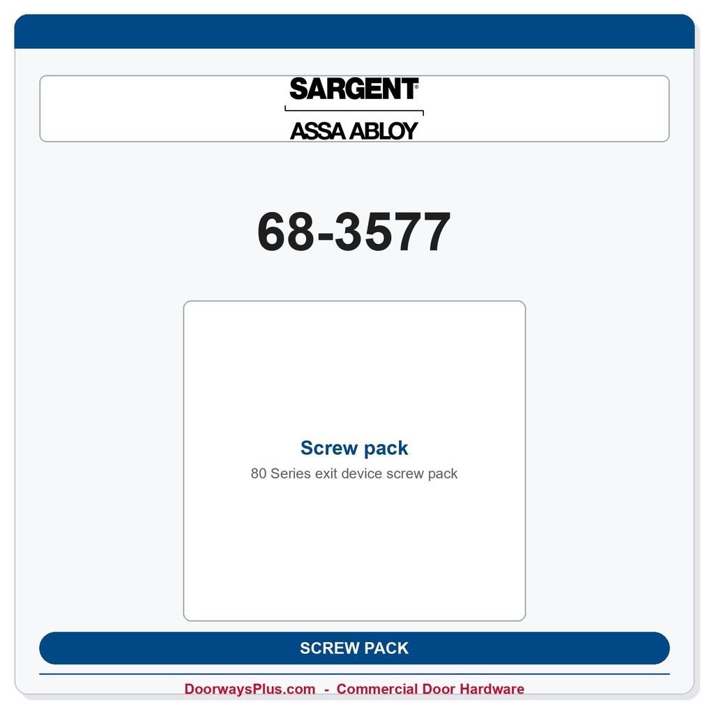 Sargent 68-3577 Screw pack