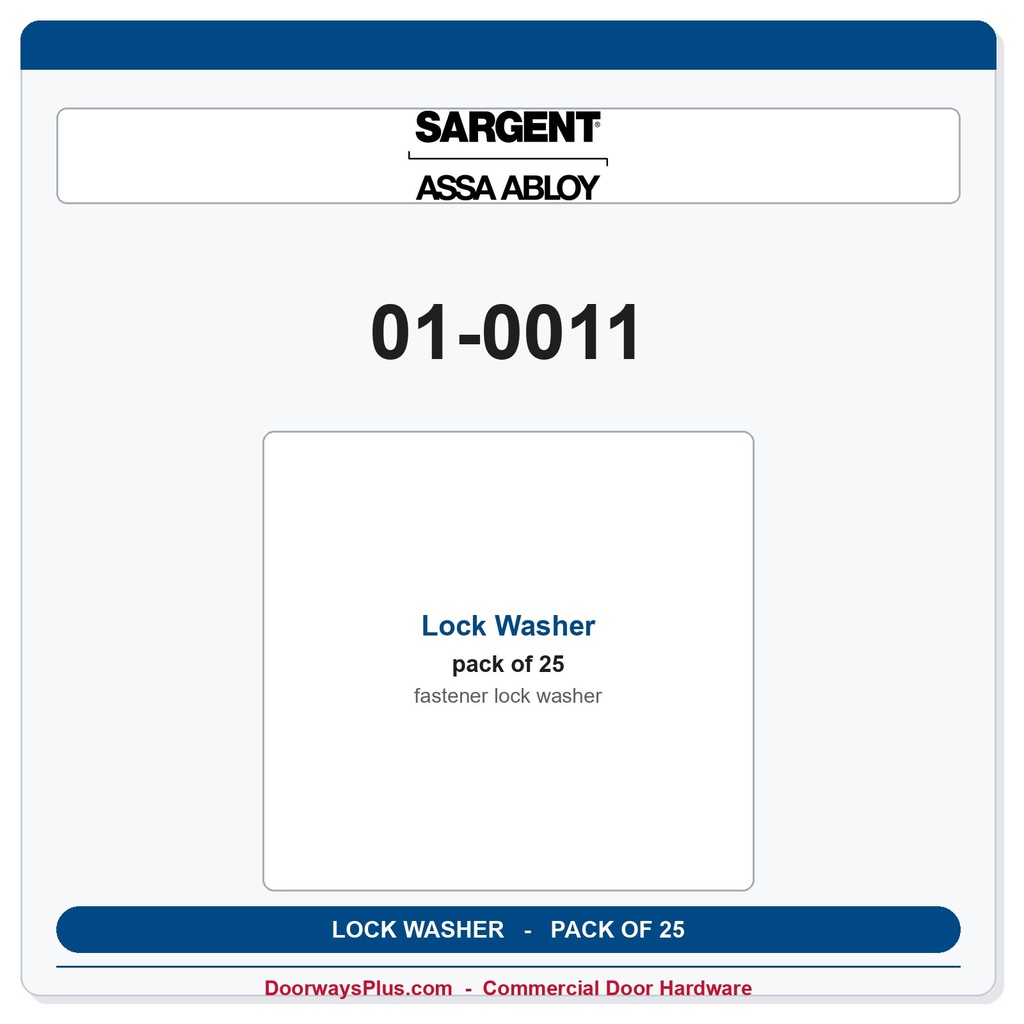 Sargent 01-0011 Lock Washer - Pack of 25