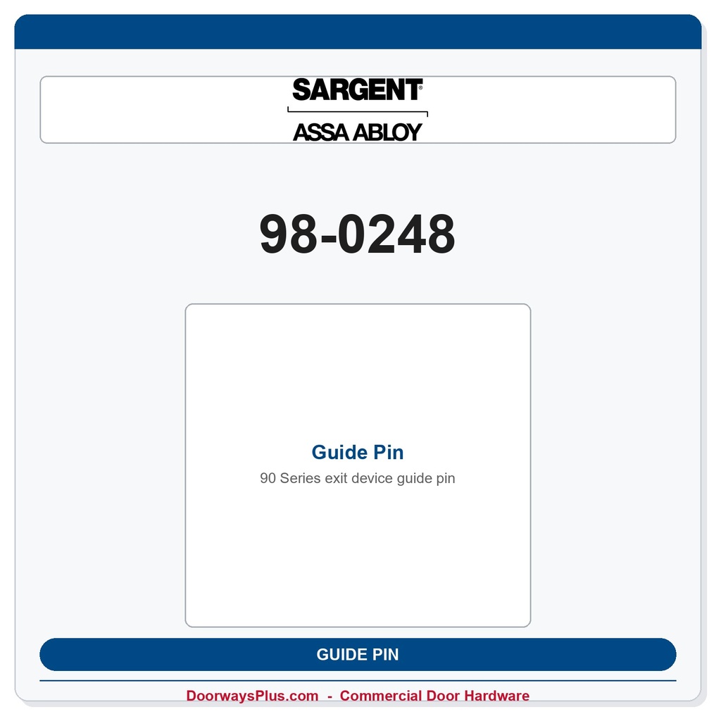 Sargent 98-0248 Guide Pin