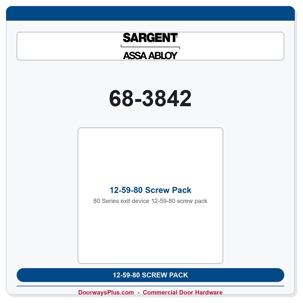 Sargent 68-3842 12-59-80 Screw Pack