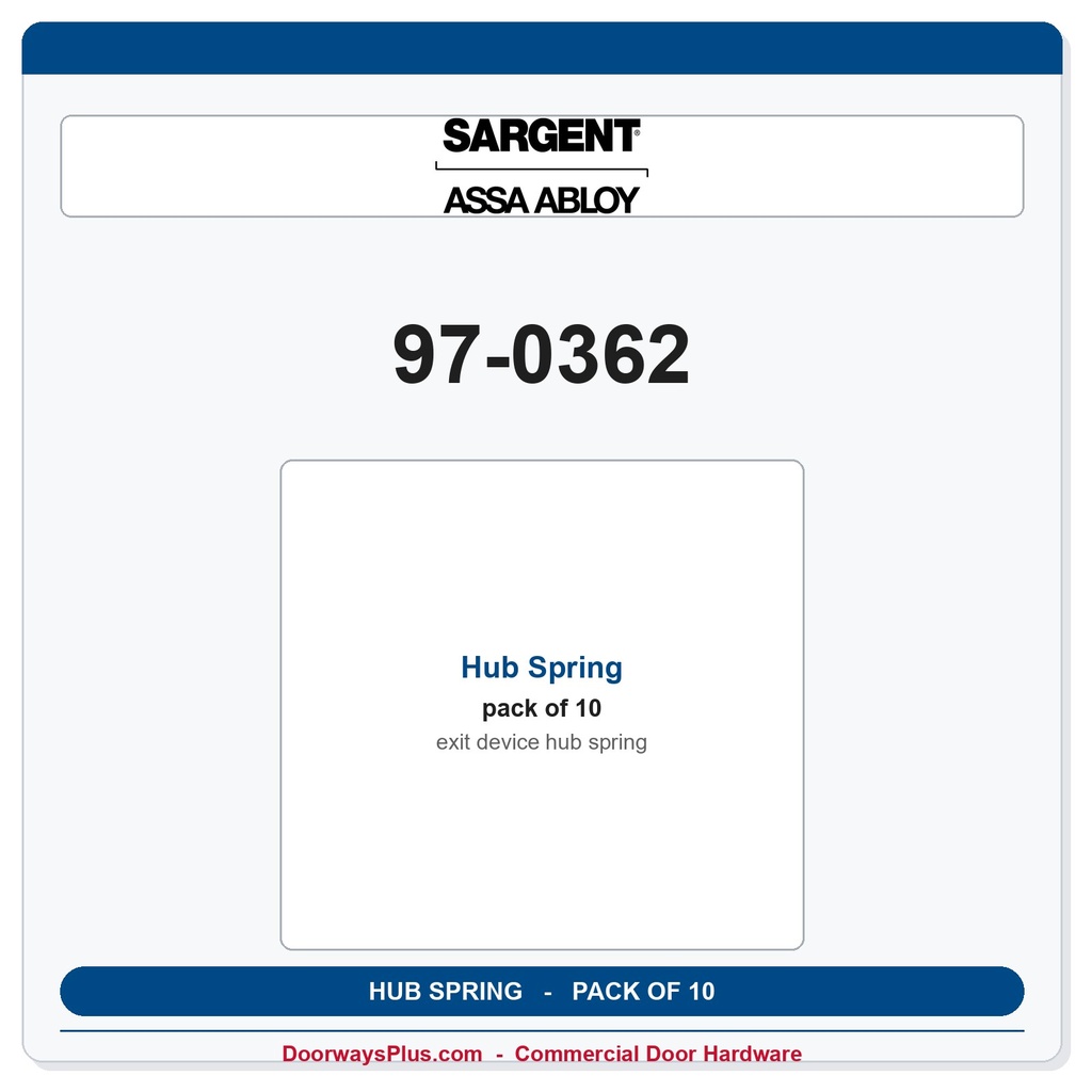Sargent 97-0362 Hub Spring - Pack of 10